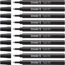 Schneider Topball 850 Rollerball Refill 0.5 mm European Size Black Ink Box of 10 Refills (8501), nullSET, 1개