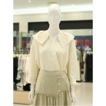 나이스클랍 프릴 카라 스트링 블라우스 A222PWB427