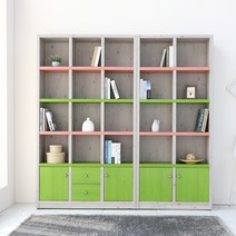 나산가구 수납 900 4단 책장, 삼나무색믹스