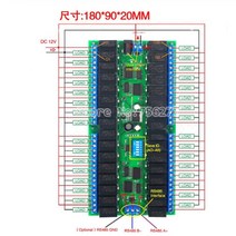 12V 32 채널 RS485 릴레이 Modbus RTU 프로토콜 직렬 원격 제어 스위치 PLC 제어 보드 LED 홈 오토메이션, 한개옵션1, 한개옵션0
