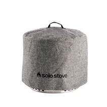 Solo 스토브 Bonfire 화로대 커버 | 악세서리 원형 실외 Fireplace Winterproof 방수 Rain PVC 코팅 Polyester/알루미늄 강화 Top 그레이, Bonfire_Grey