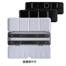 수납함 파비아노 고체 수채화용물감 빈 박스 원료 케이스 블랙 에나멜 수채꽃 철제 12 색 24 48 가능 1446991563, 단합, 전괴 /반 조각 룩 중간사이즈