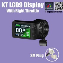 Ebike KT 디스플레이 LCD8H 미터 + Julet 5 핀 WP 플러그 또는 SM 컨트롤러 키트 24V36V48V 전기 자전거 부, 12 LCD9R throttle SM, 한개옵션1