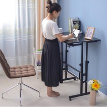 노트북 사이드 스탠딩 테이블 책상 이동책상 높은책상, 일반형 핑크