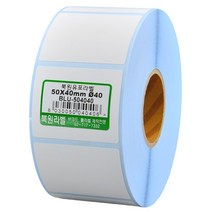 북원라벨 유포지 50X40mm 지관40mm 롤라벨 유포라벨 BLU-504040