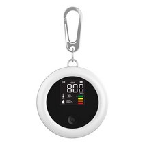 이산화탄소측정기 버클이 있는 이산화탄소 공기질 모니터 측정기 HD LED 스크린 USB 충전 식재 방 관광 3 i, 01 White