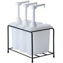 시럽 펌프 식당 소스 디스펜서 압착병 밀크티, 플라스틱 디스펜서  30cc 2개+스탠드