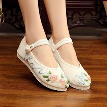 여자 한복신발 전통 꽃신 결혼식 생활한복 플랫 Aa85