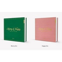 트와이스 - 정규 1집 리패키지 Merry & Happy (CD알판 랜덤삽입) - 포토북(84p)+포토카드(3종)+엽서(1종)+스티커(1종)