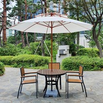 율율파라솔 튼튼한 국산 파라솔 우드 휴대용 대형 특대형 캠핑 카페 야외 옥상 감성 모래놀이 비치, 2단대형(우드브라운), 파랑