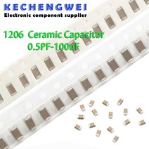 슈퍼 캐패시터 100 개 1206 50V SMD 후막 칩 다층 세라믹 커패시터 05pF100 미크로포맷 10NF 1 22 47 1PF, 50 360pF