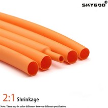 테프론튜브 테프론 호스 1m 오렌지 직경 1 2 3 4 5 6 7 8 9 10 12 14 16 20 25 30 40 50mm 열 수축 튜브 2:1 폴리올레핀 열 점적테이프, 주황색, 25mm x 1미터