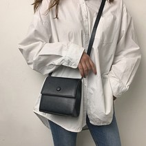 버튼 사각 미니백