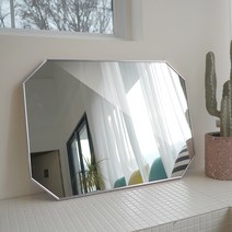 인테리어 팔각거울 600 x 800 mm, 화이트골드
