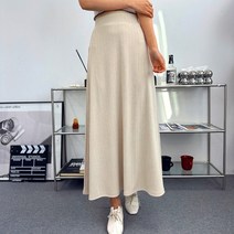 퍼니걸스 6363 데일리 밴딩 무지 쿨 골지 A 라인 롱 여성 스커트 여성의류