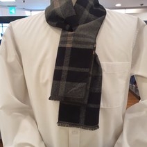 바찌 부평점 부드럽고 따뜻한 남성 체크 그레이 쁘띠 머플러