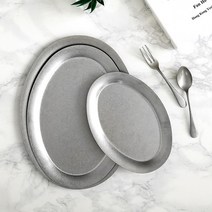 빈티지 스텐 오벌 플레이트 소품 트레이 스텐접시3size, 스몰