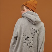꼼파뇨 기모 Geppetto 자수 후드 그레이 1