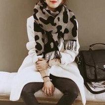 암마 어머니 선물 따뜻한 긴 목도리 큰 머플러 점박이