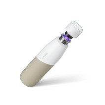 정품 LARQ 물병 무브먼트 PureVis - UV 살균제가 포함된 경량 자가 세척 및 비절연 스테인리스 스틸 24온스 흰색/자갈, 32oz, White/Dune