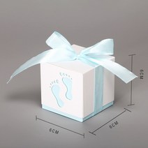 선물 포장 박스 5 pcs 아기 발 사탕 상자 생일 첫 영성체 소녀 소년 샤워 웨딩 호의 dragee 세례 케이크 상자, .하늘색
