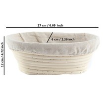 타원형 반죽 Banneton Brotform 등나무 빵 교정 바구니 라탄 고리 버들 발효 사워 도우 바구니 천 커버 포, 02 size 17x12x6cm