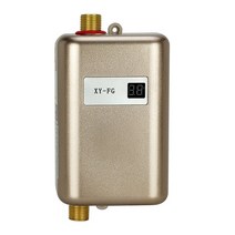 전기순간온수기 전기 탱크리스 미니 순간 온수기 3KW LCD 디스플레이 장착 샤워 욕실 주방 세척용, 04 Gold_03 영국 플러그