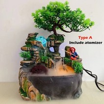 수기운보충 물레방아 벽천분수 연못 태양광분수 레진 풍경 흐르는 물 분수 데스크탑 사무실 폭포 분수 휴식 풍수, 분무기를 포함, 220v EU 플러그