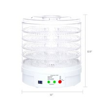음식건조기 야채건조기 음식물건조기 식품 탈수기 육포 과일 개 간식용 식품 디지털 타이머 및 온도 조절 기능이 있는 5개의 트레이, 01 White_02 미국_01 110V