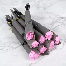비누꽃 비누꽃바구니 꽃다발 플라워박스 105pcs 비누 장미 꽃다발 fridend, 카네이션 핑크, 10개