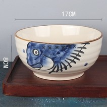 일본식 손으로 그린 7 인치 세라믹 가정용라면 그릇 식당 국수 그릇 대형 인스턴트 국수 그릇 그물 빨간 그릇, ㅏ