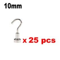 튼튼한 자석 후크 10mm 20mm 10-30 개 차고 주방 사무실 행잉 옷걸이 네오디뮴 자석 후크 정리, 10mm- 25 pcs