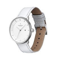 Nordgreen [노드 그린]Philosopher 북유럽 디자인 손목시계 여성 실버 북유럽 디자인 손목시계 36mm 화이트 가죽 스트랩