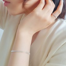 925 순은 강남스타일 스몰 바둑판 민자 클립 뱅글 팔찌 반지 2345781EA