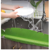 [그레이스로즈] 부드러운 실리콘 씽크대 물막이 설거지 물막이 11cm높이 강력 흡착 그린 옐로우