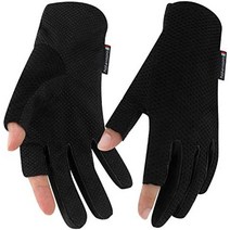 낚시용 장갑 낚시용 장갑 2컷 낚시 도구 미끄럼 방지 자외선 차단 봄 여름 스포츠 통기성 소프트 한손 부착 프리 사이즈 남녀공용 다양한 색상 가능 낚시장갑, 블크