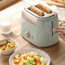 가정용 토스터기 아침 식사 가정용 2 슬라이스 전기 조리기구 조리기 빵 베이킹 메이커 조리기구 조리기구, 02 Green
