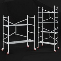 이동식 틀비계 4단 말비계 고소작업대 발판 스캐폴딩, 120x120x60 휠리스+사각튜브패널
