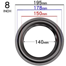 HIFIDIY-라이브 4-12 인치 우퍼 스피커 수리 부품 고무 서라운드 엣지 접이식 링 서브 (100 ~ 300mm) 4 5 6.5 7 8 10 12, 02 2 pieces, 09 8 INCH