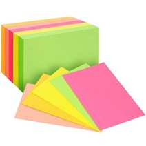 ZYTIN 인덱스 카드 4x6 네온 컬러 플래시 빈 헤비 스톡 노트 스터디 포토 용지 레시피 엽서