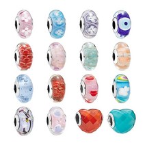 코이노보리 925 murano glass charms beads for 팔찌 diy flower bloom 이블아이 koinobori ice drops rainbow kiss, mp49a