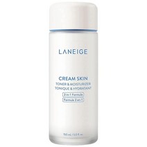 LANEIGE 미니 크림 스킨 토너 & 모이스처라이저: 2-in-1 아미노산이 풍부한 액체 피부 수분 장벽을 진정 수분 공급 및 강화 47.3ml (1.6온스), 5 Fl Oz (Pack of 1)