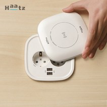 하츠 New USB 고속 무선충전콘센트 MC-R1201WCM 매립형 회전식 커버 멀티탭, 하츠 USB 고속 무선충전콘센트 MC-R1201WCM, 1개