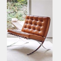 바르셀로나 체어 라운지의자 미스반데어로에 knoll barcelona chair, 브라운-소가죽(무광)