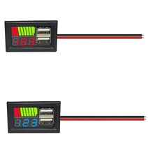 절연 저항 측정기USB 5V 2.4A 자동차 전압계 패널 12V-24V 3S-7S 리튬 배터리 용량 표시기 전원 테스터 이, 02 파란