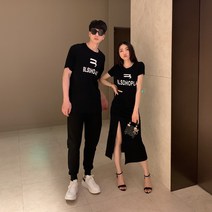 시밀러룩 (로맨틱 여주인공 각)커플옷 2022여름 품 원피스