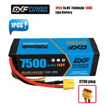 RC보트 잠수함 dxf 4s lipo 2s 3s 배터리 14.8v 11.1v 7.4v, 1pcs4s7500hxt90