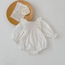 베블리 신생아 여아 백일 돌 촬영룩 아기옷 화이트원피스 안나슈트