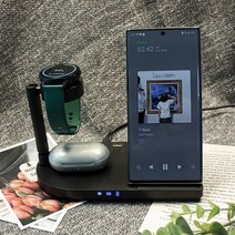 4IN1 F5 무드등 미니스탠드 스마트기기 다중충전 무선 충전기 애플 사과폰 전용 전 기종 동시충전 호환, 블랙
