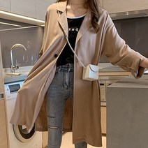 여성 린넨 롱자켓 로브 디자인 간절기 베이지 자켓 여자 여름 재킷 자켓